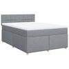 vidaXL Giroletto a Molle con Materasso Grigio Chiaro 140x200cm Tessuto
