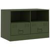vidaXL Mobili TV 2 pz Verde Oliva 67x39x44 cm in Acciaio