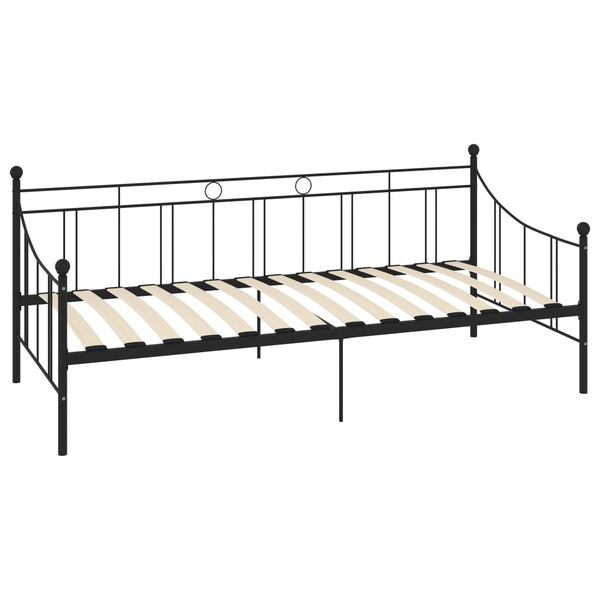 vidaXL Telaio Divano Letto Nero in Metallo 90x200 cm