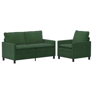 vidaXL Set di divani 2 pz Verde Giungla Tessuto