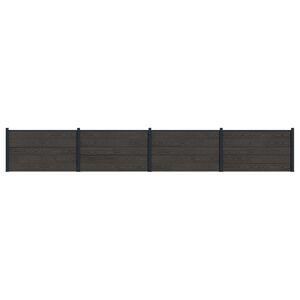 vidaXL Pannello di Recinzione 4 pcs WPC e Alluminio Nero