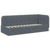 vidaXL Cornice del letto ad angolo Grigio scuro 80 x 200 cm Velluto