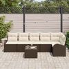 vidaXL Set di divani con cuscino 7 pcs Marrone e bianco polyrattan