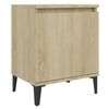 vidaXL Comodino con Gambe in Metallo Rovere Sonoma 40x30x50 cm