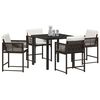 vidaXL Set da Pranzo per Giardino 5 pcs Marrone polyrattan