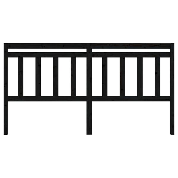 vidaXL Testiera per Letto Nera 206x4x100 cm in Legno Massello di Pino