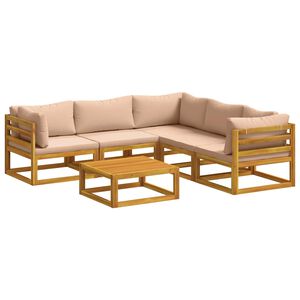 vidaXL Set di divani 6 pz Naturale Legno di Acacia Massello