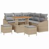 vidaXL Set Divano da Giardino con cuscino 8 pcs Beige Poly Rattan