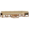 vidaXL Set di divani da esterno 7 pz Naturale e Beige