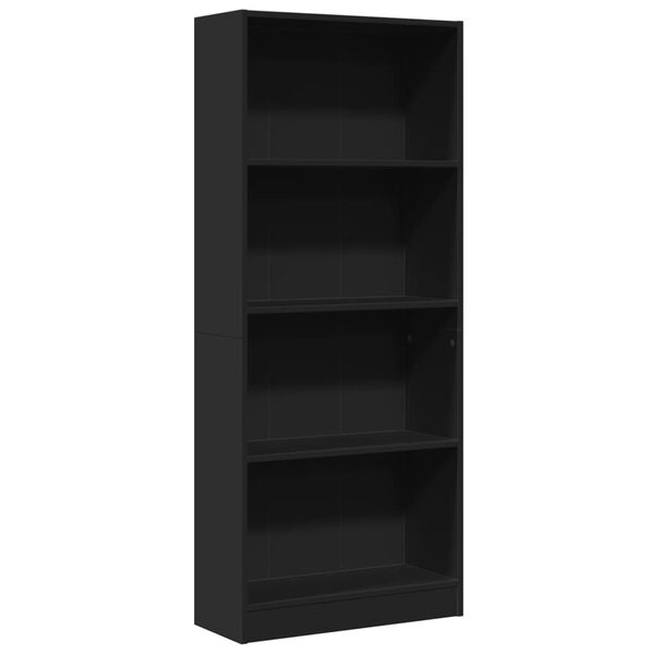 vidaXL Libreria Nera 60x24x143 cm in Legno Multistrato
