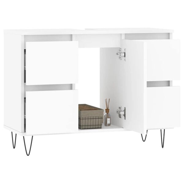 vidaXL Mobile da Bagno Bianco 80x33x60 cm in Legno Multistrato