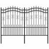 vidaXL Recinzione da Giardino KAMPEN con Punta a Lancia Nera 240x150 cm in Acciaio