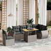 vidaXL Set Divani da Giardino 7 pz con Cuscini Grigio in Polyrattan