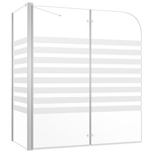 vidaXL Cabina da Bagno 120x68x130 cm in Vetro Temperato a Righe