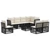 vidaXL Set Divano da Giardino 9 pcs Nero polyrattan