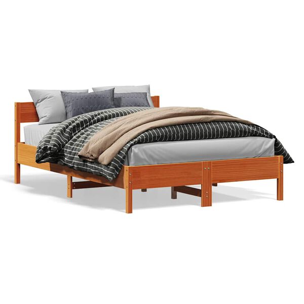 vidaXL Letto senza Materasso Marrone Cera 120x190 cm in Legno di Pino