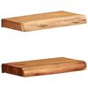 vidaXL Mensole da Parete 2 pz 30x20x3,5 cm in Legno Massello di Acacia