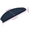 vidaXL Tappetini per scale autoadesivi 15 pz 65x21x4 cm blu navy semicircolari grandi
