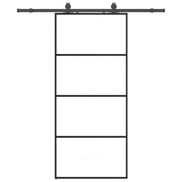 vidaXL Porta Scorrevole con Ferramenta Nera 90x205 cm in Vetro ESG