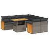 vidaXL Set Divano da Giardino 9 pz con Cuscini Grigio in Polyrattan