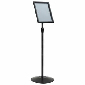 vidaXL Supporto Poster a Piedistallo a4 PVC e Acciaio Nero