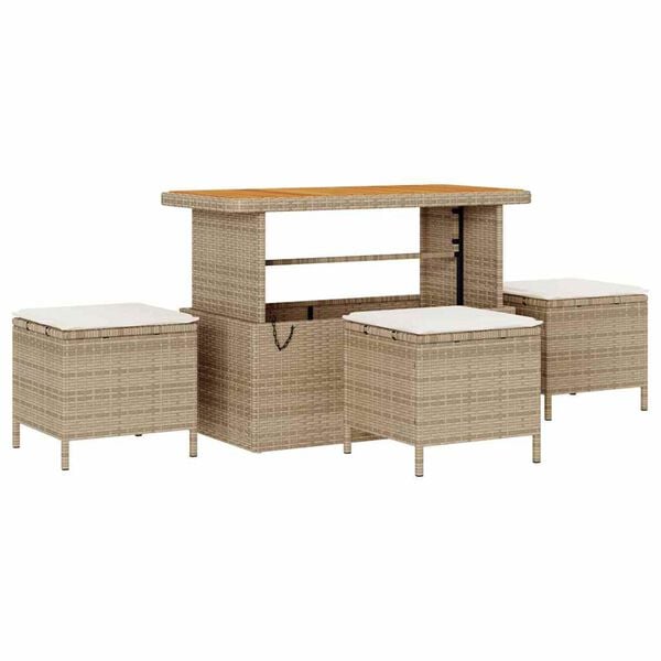 vidaXL Set Divano da Giardino 9 pcs Beige polyrattan