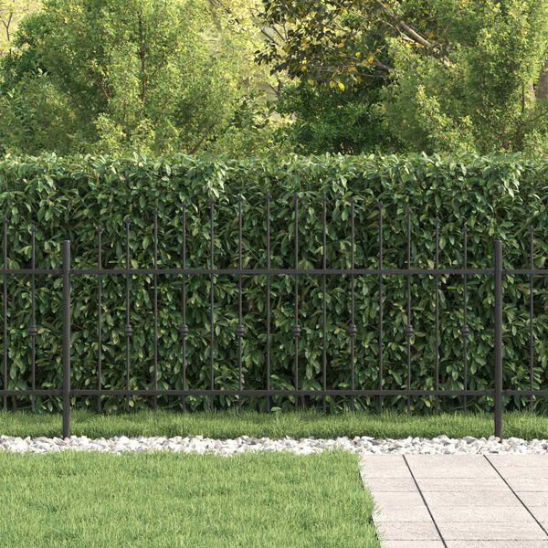 vidaXL Recinzione a punte Nero 200 x 130 cm