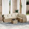 vidaXL Set Divani da Giardino 7 pz con Cuscini Beige in Polyrattan