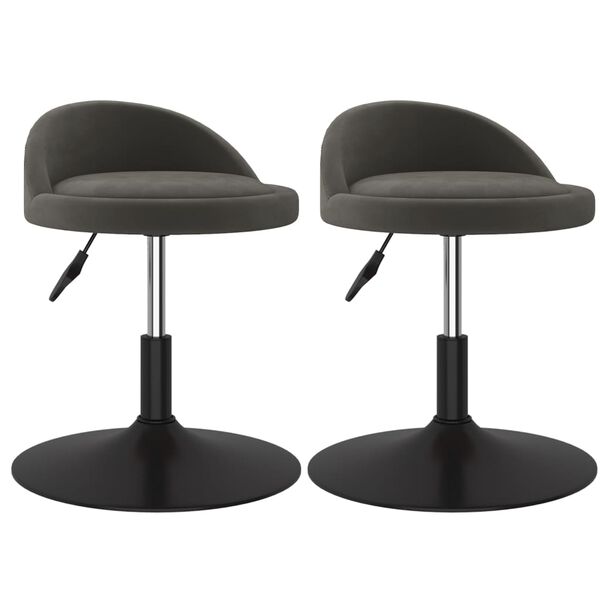 vidaXL Sedie da Pranzo Girevoli 2 pz Grigio Scuro in Velluto