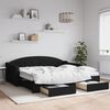 vidaXL Divano Letto Estraibile con Cassetti Nero 90x190 cm in Tessuto