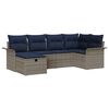 vidaXL Set Divano da Giardino 6 pcs Grigio e Blu Navy polyrattan