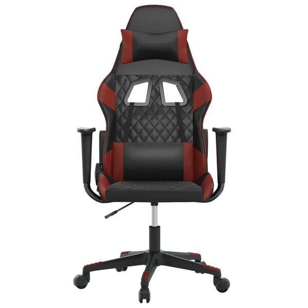 vidaXL Sedia Gaming Nero e Rosso Vino in Similpelle