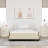 vidaXL Letto a molle con materasso Crema 160 x 200 cm Tessuto