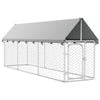 vidaXL Gabbia per Cani da Esterno con Tetto 400x100x150 cm