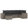 vidaXL Set Divano da Giardino 6 pz con Cuscini Grigio in Polyrattan