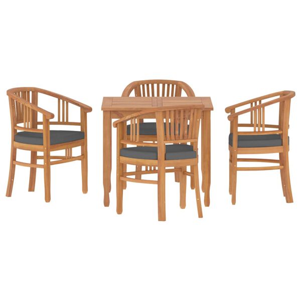 vidaXL Set da Pranzo per Giardino 5 pz in Legno Massello di Teak