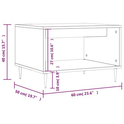 vidaXL Tavolino da Salotto Rovere Sonoma 60x50x40 cm Legno Multistrato