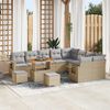 vidaXL Set Divano da Giardino 12 pcs Beige e Grigio Chiaro polyrattan