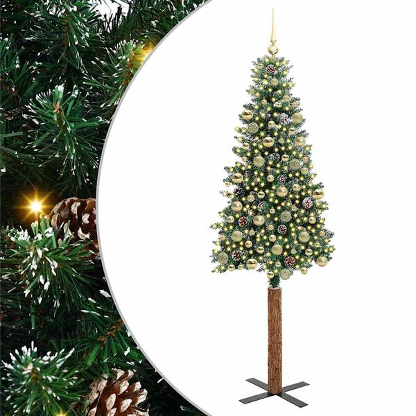 vidaXL Albero di Natale snodato con 300 LED con supporto Verde 210 cm