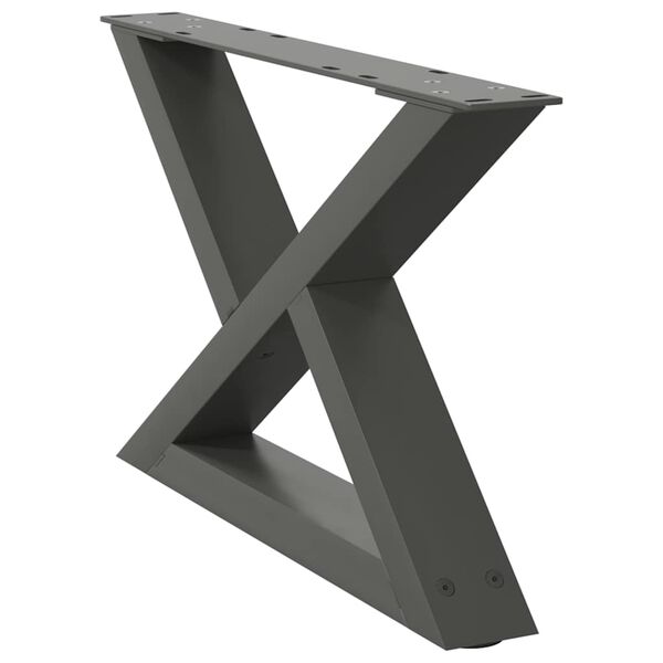 vidaXL Gambe per tavolino 2 pz Antracite 60x(30-31,3) cm Acciaio