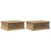 vidaXL Comodino 2 pz Rovere artigianale 40 x 31 x 15 cm