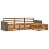 vidaXL Set di divani da esterno 4 pz Naturale Legno di Acacia Massello