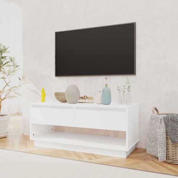 vidaXL Mobile TV Bianco 102x41x44 cm in Legno Multistrato