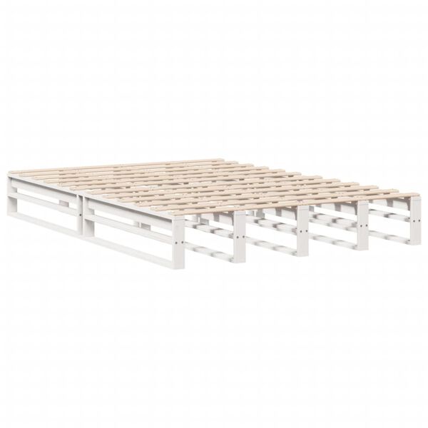 vidaXL Letto senza Materasso Bianco 120x200 cm Legno Massello di Pino