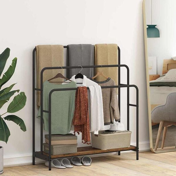 vidaXL Appendiabiti Legno vecchio 90 x 30 x 100,5 cm Legno multistrato