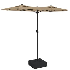 vidaXL Ombrellone a Doppia Testa Tortora 316x145 cm