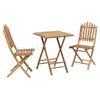 vidaXL Set da pranzo da giardino pieghevole 3 pz Naturale Bamb&ugrave;