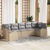 vidaXL Set Divano da Giardino 7 pcs Beige e Grigio Chiaro polyrattan