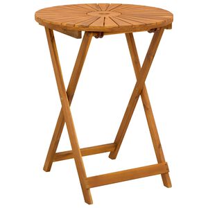 vidaXL Tavolo da Giardino Pieghevole Naturale &Oslash;60 x 75 cm