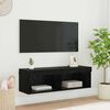 vidaXL Mobile TV da parete Panama Rovere Nero 100 x 30 x 30 cm